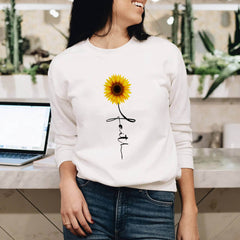 Fashionable Faith Sunflower Sweatshirt for Women