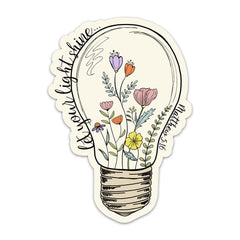 (3PCs) Let Your Light Shine Sticker Flower in Light Bulb Bible Verse Matthew 5:16 Stickers Christian Faith Religious Vinyl Waterproof Scripture Stickers for Laptop Water Bottle Notebook (3 Inches)