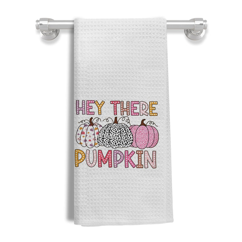 Fall Pumpkin Kitchen Towels Hey There Pumpkin Fall Hand Towels for Bathroom Kitchen Trendy Fall Pink Leopard Pumpkin Dish Towels Tea Towels for Kitchen Fall Kitchen Bathroom Decor 16x24 Inches