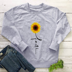 Fashionable Faith Sunflower Sweatshirt for Women