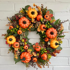 Pumpkin Harvest Festival Wreath (One Set)
