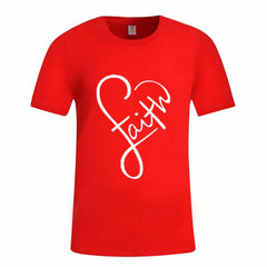 Women's Summer Fashion Cross Faith T-Shirt, Short Sleeve