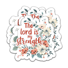 (3PCS) The Lord is My Strength Sticker Inspirational Christian Stickers Religious God Sticker Faith Sticker Waterproof Vinyl Decals for Books Laptops Tumblers Water Bottle Gift For God Lovers 3" x 3"