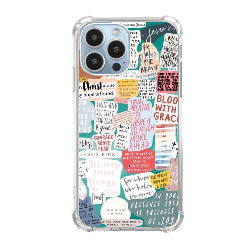 Faith Christianity Verse Prayed Case Compatible with iPhone 13 Pro Christian Positive Quotes Words Collage Case for Girl Men and Women Unique Trendy TPU Bumper Phone Case for iPhone 13 Pro