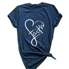 Women's Summer Fashion Cross Faith T-Shirt, Short Sleeve